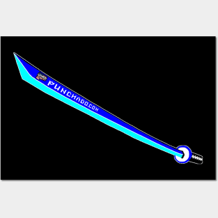 Katana with Blank Text, v. Code Blue Teal Posters and Art